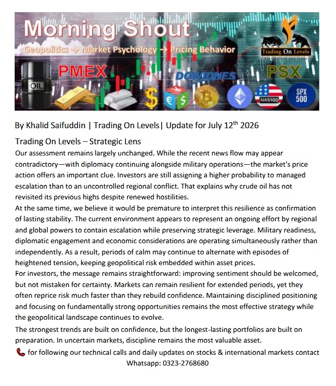 KhalidSaifuddin's tweet photo. Think Before You Execute. Learn Before You Earn.
📞 WhatsApp: 0345-2768680
Trading On Levels
 Technical Analysis | Market Intelligence | Investor Education
#TradingOnLevels #KhalidSaifuddin #MorningShout #GlobalShiftSeries #Geopolitics #MiddleEast #CrudeOil #Gold #OilMarket #PSX https://t.co/P22OyJ0ZdL