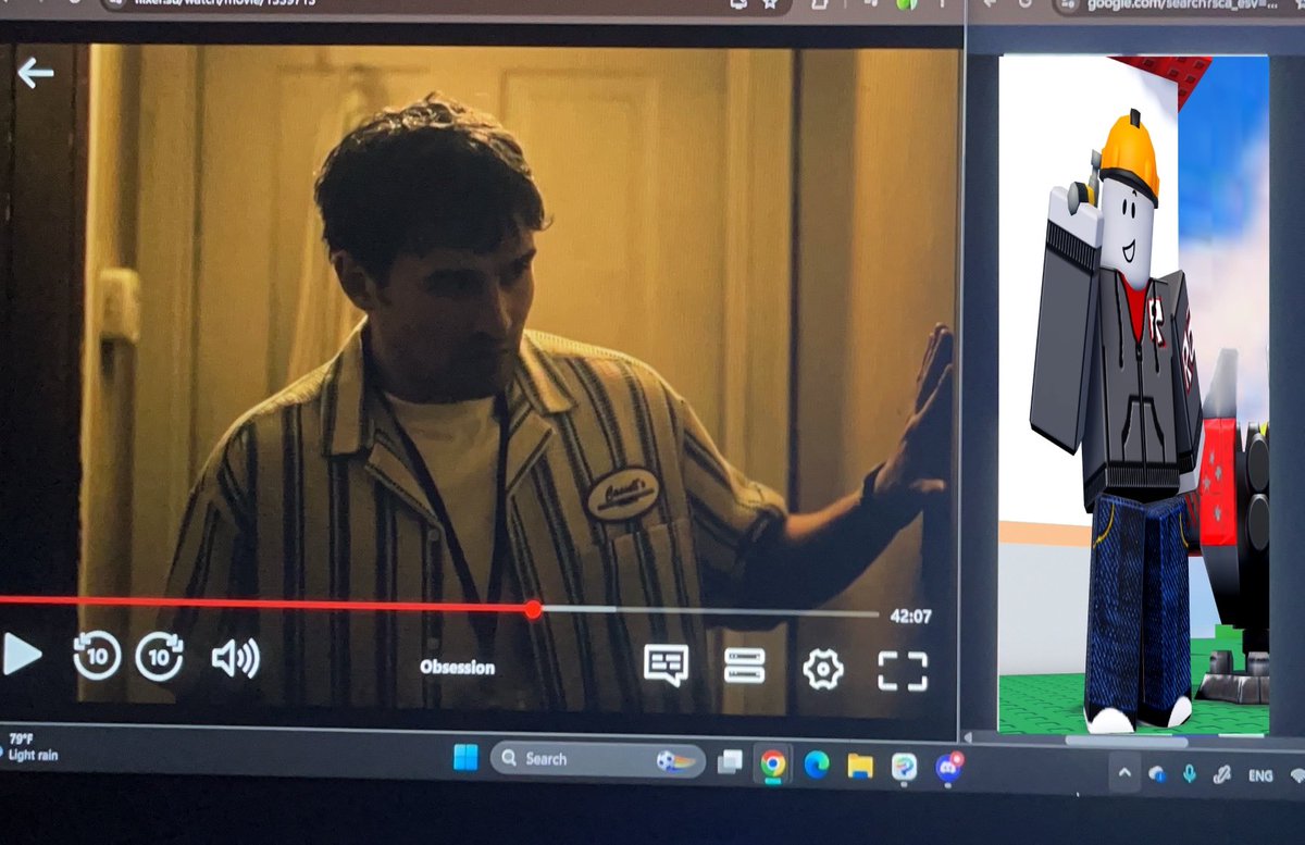 LvenderTempest's tweet photo. I got super scared watching Obsession so I pulled up a picture of Builderman to make me feel safe https://t.co/3HMhg7caJ5