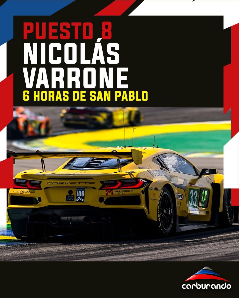 CarburandoTV's tweet photo. 🏁 Top 🔟 para José María López y Nicolás Varrone en las 6 Horas de San Pablo del @FIAWEC. 🇧🇷
🇦🇷 @pechito37 finalizó 7° y @NicoVarrone fue 8° en la clase LMGT3.
#WEC #6HorasDeSaoPaulo #PechitoLopez #Varrone https://t.co/pr7SrAnHUA