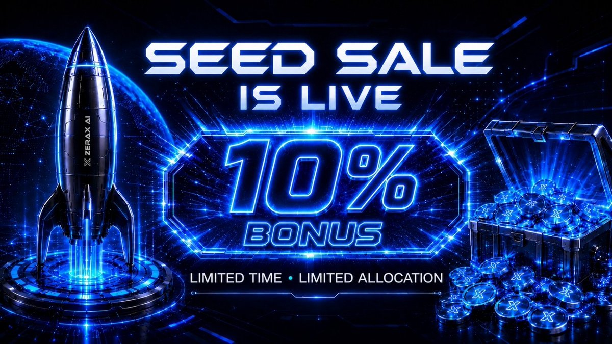 zerax_ai's tweet photo. After a long period of transparent building and continuous development, the long-awaited Zerax AI Seed Sale is officially live! 🌐

An exclusive launch opportunity for our earliest supporters:

🎁 Launch Special: 10% EXTRA BONUS
💎 Exclusive Seed Price: 1 $ZXAI = Only $0.001

The strongest ecosystems are built by those who recognize their potential early. Secure your allocation while it remains available. ⏳

Join the Seed Sale 👇

🔗  https://t.co/iY7aMZXPMK

#seedsale #ZeraxAI #BONUS