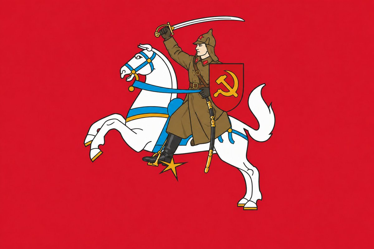 SalothSartre's tweet photo. Flag of Lithuanian SSR if Soviet flagmakers locked in https://t.co/fDIXnDfzu2