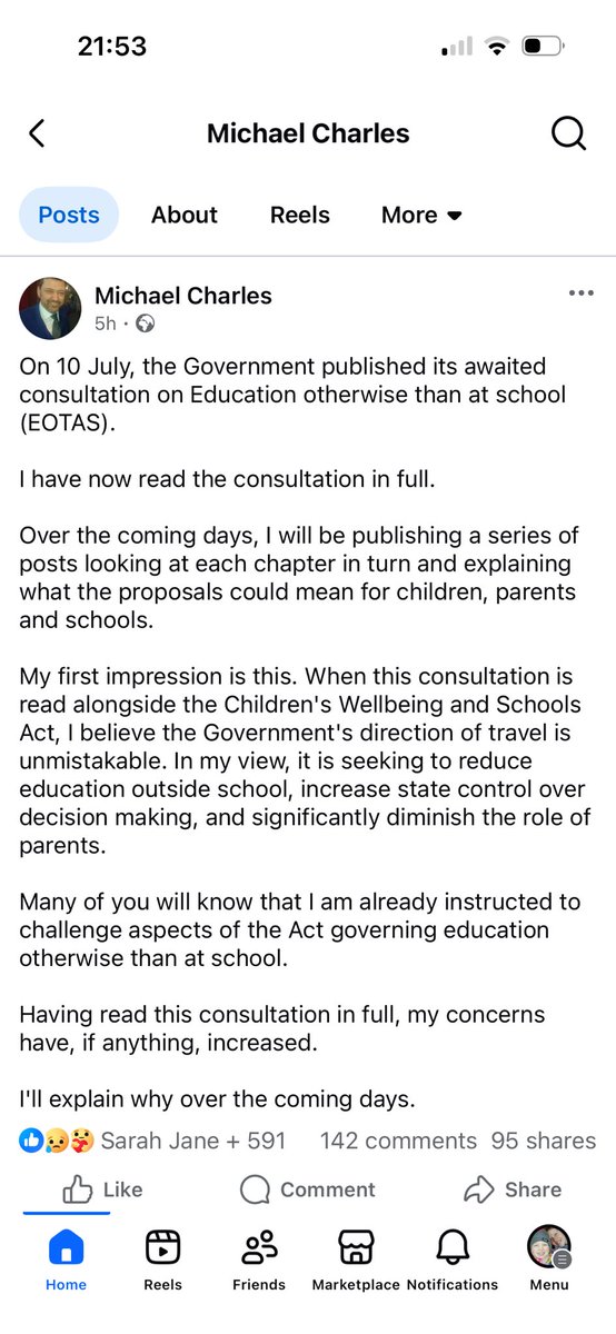 edfreeuk's tweet photo. “… I believe the Government's direction of travel is unmistakable. In my view, it is seeking to reduce education outside school, increase state control over decision making, and significantly diminish the role of parents.” @expertlegal https://t.co/4DpBo7Azi6