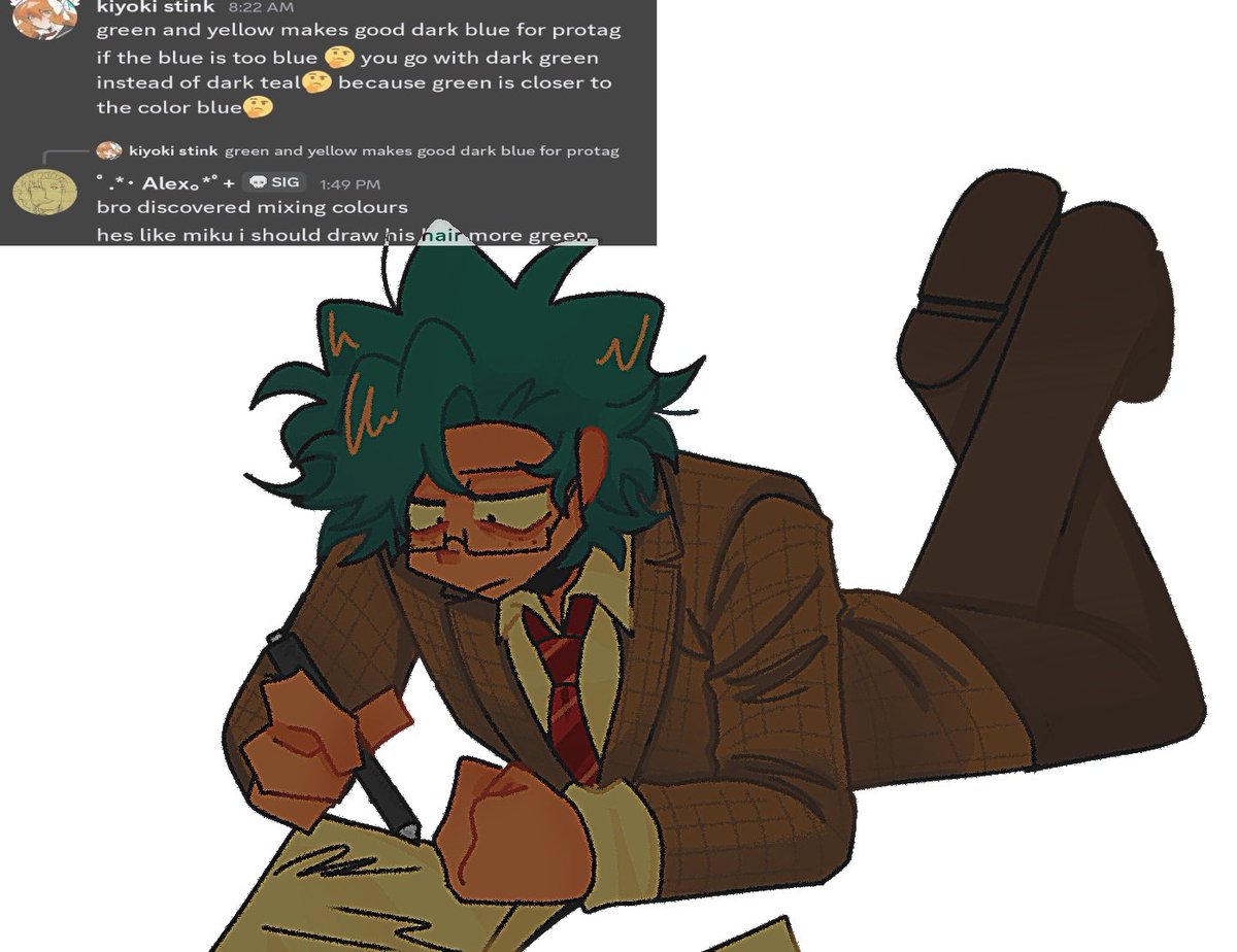 MarvelousAlex09's tweet photo. thank you kiyoki for giving me the idea to colour protags hair extra green #ElevatorHitch https://t.co/qBjV7Gd4ag