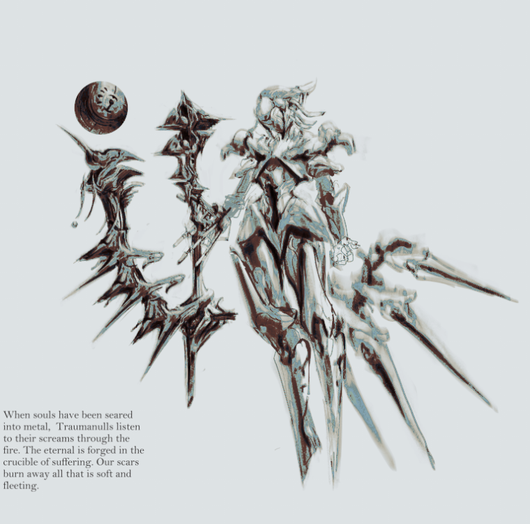 Asturiisk's tweet photo. More old concepts of The Forged

Corpsman, workers, their tools, and their process of dissecting the human being. I want to clean these up one day but I literally won't have my materials for a while so just digging up old stuff till then. https://t.co/3rFbpTfiTf