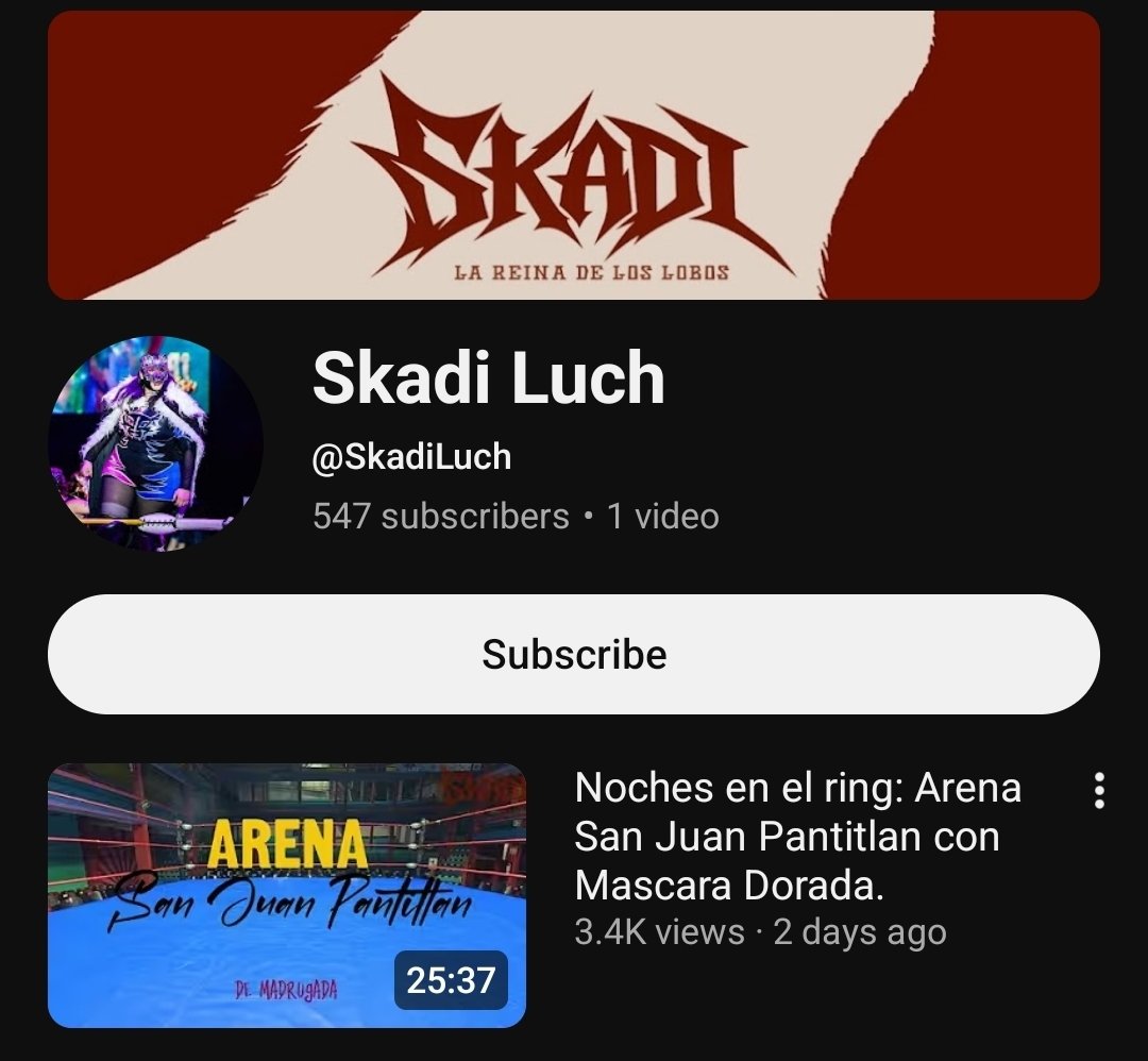 elClubLucha's tweet photo. Using this as an opportunity to tell everybody Skadi just started a YouTube channel and y'all should support it because she's a great luchadora https://t.co/W3h5IvOd0d