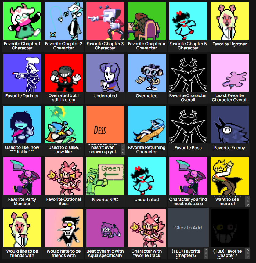 71stfrick's tweet photo. that one deltarune ranking thing that everyone is doing for some reason https://t.co/d1c8UmjRft