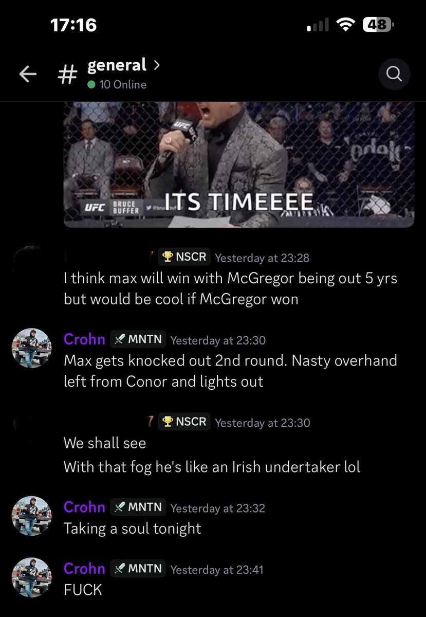 itsCrohn's tweet photo. How the night went #ufc329 https://t.co/60L7fYLYGp