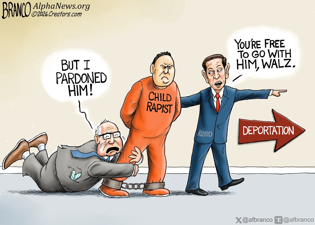 afbranco's tweet photo. A.F. Branco Toon - Rubio has deported a Laotian national convicted of repeatedly sexually abusing a 10-year-old girl, after Gov. Walz pardoned him in an effort to block his removal. https://t.co/MjawfmpEZs https://t.co/LGXxL2smB4