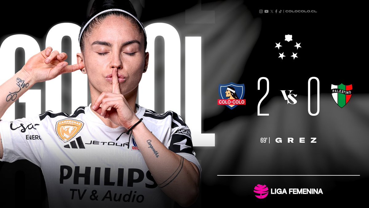 ColoColoFem's tweet photo. ⏰ 68': Javiera Grez como la mejor "9" de área convierte de cabeza el segundo tanto de las tetracampeonas
Colo-Colo 2️⃣-0️⃣Palestino
#VamosLasAlbas
#Historicas
#VamosPorTodo https://t.co/Mmt8RS0New