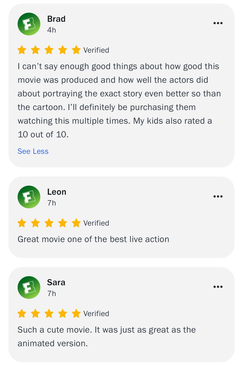Sanslovesketchu's tweet photo. “Stuck to The Ridge on script”????? 

Disney how many bots did you have to make to do this or how many people did you pay to leave a positive review, most of them sound like they have a gun to their head 😭😭😭

#Disney #Moana https://t.co/9ZimIYmX8E