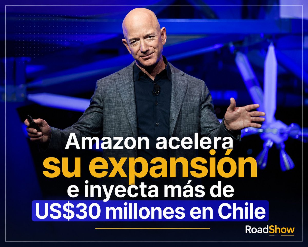 roadshow_cl's tweet photo. Amazon acelera su expansión e inyecta más de US$30 millones en Chile
▶️ Más información:
https://t.co/BU0s5vmnb8 https://t.co/klBg7zH3jl