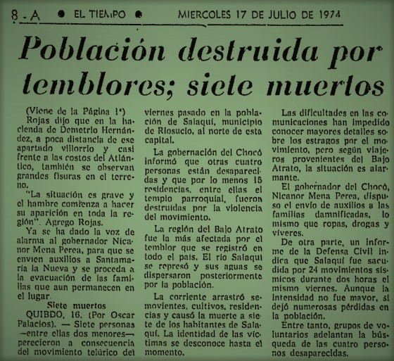 JoseRodRibeiro's tweet photo. 13 July 1974 1:18 UT (20:18 of 12th LT)
Mw7.1 #earthquake at the Darién Gap, on the Panama-Colombia border, destroyed houses and caused landslides, killing 11 in Colombia. In 1976, a Mw7.3 EQ happened near.
https://t.co/mDHxO91AtP
https://t.co/VB7d0KXxHL
https://t.co/Kh8oofBkXZ https://t.co/Gh6LjXL7Xe