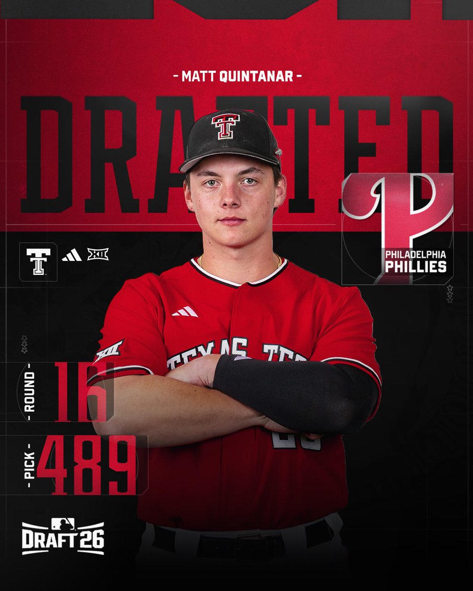 TTU_Baseball's tweet photo. Q’s off the board!

#WreckEm | #RaidŦheShow |  @_mattq26 https://t.co/weczyDhWRl