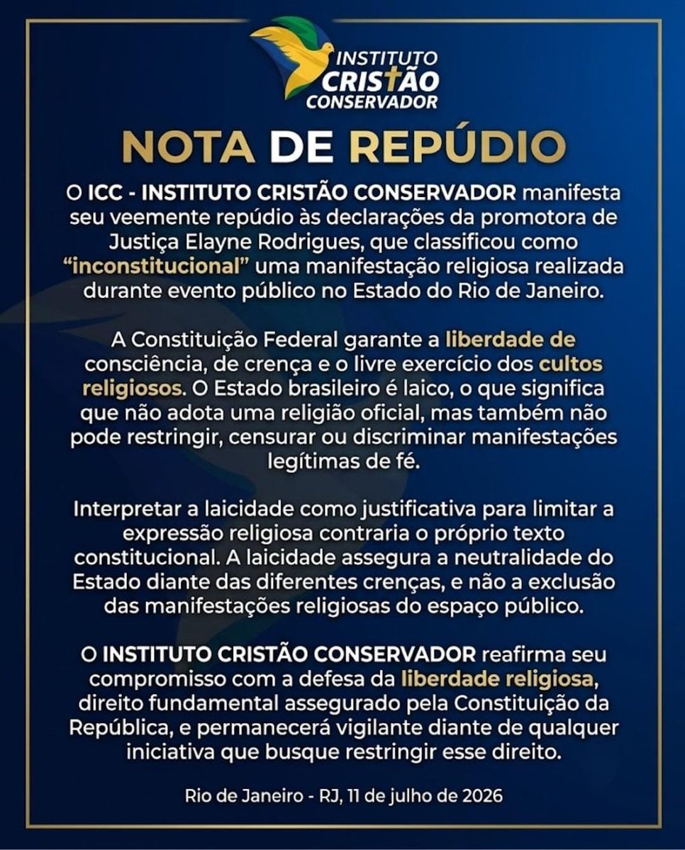 I_C_CONSERVADOR's tweet photo. Em defesa da liberdade religiosa garantida pela Constituição Federal
#defesaliberdadereligiosa https://t.co/mRdiWTJEMs