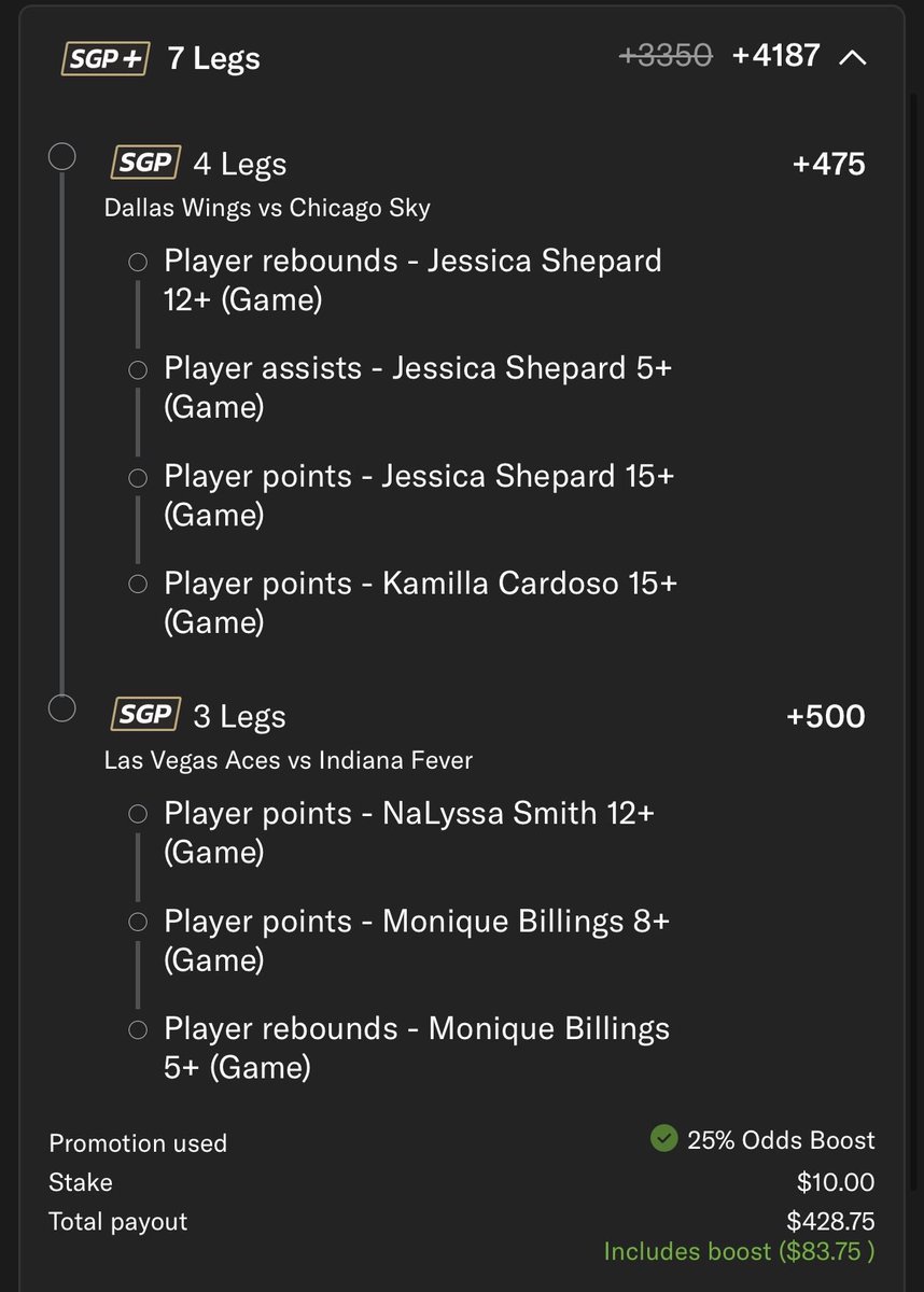 POTDJay's tweet photo. +4000 $10 to $400🔥
🚨WNBA BANGER for tonight, get it in quick!🏀 
Supported by https://t.co/T50ramUuGN projections🔒 https://t.co/FO1Bt3PNJv