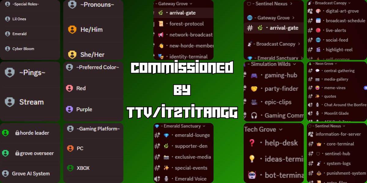 Lasira_Angel's tweet photo. Finished a commission for my lil bro @ItzTitanGG! Revamped his server a bit to make it more themed toward what he likes :3 

#discordserverrevamp #discord #commissionㅤ https://t.co/JCek5qO1aL