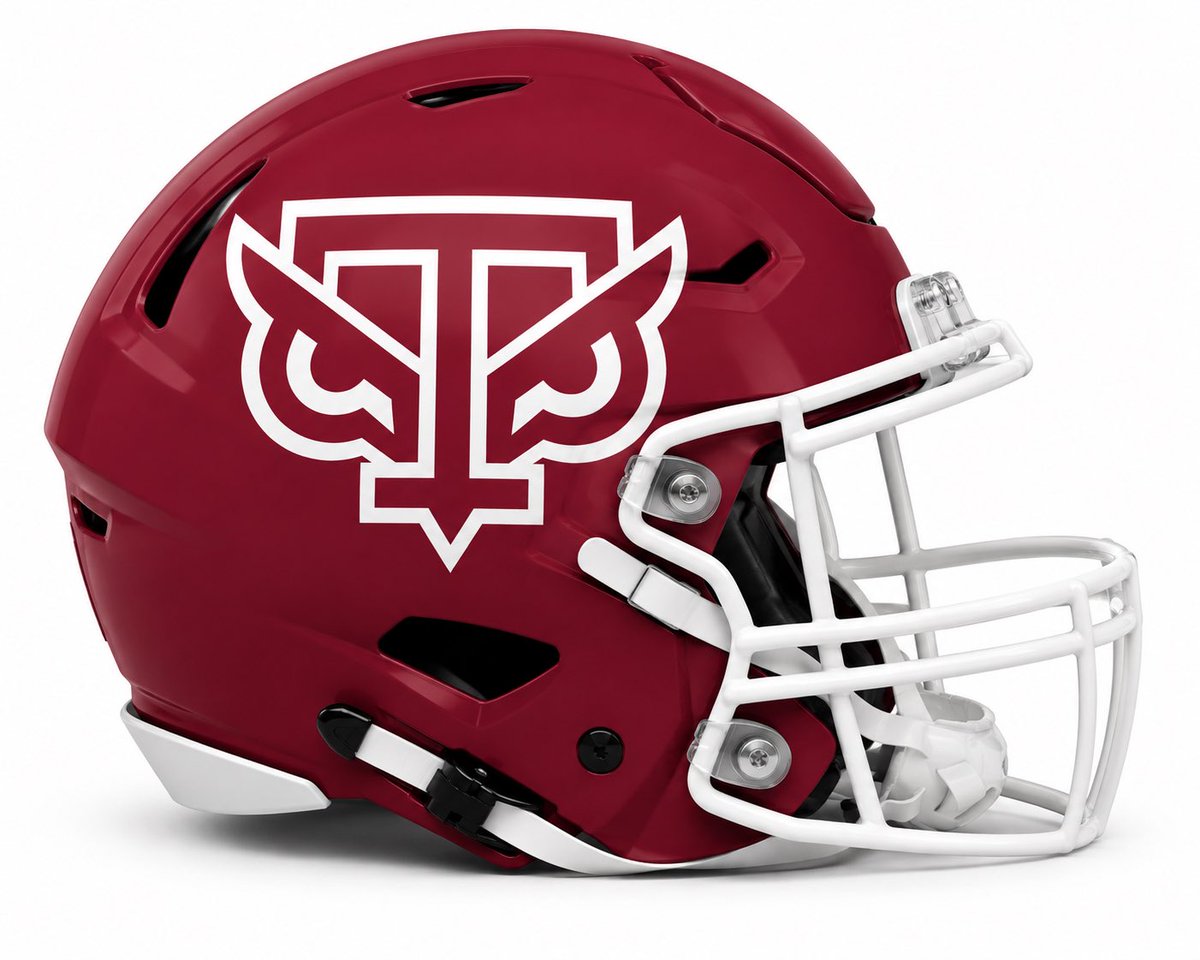 TimothyConnolly's tweet photo. @CollegeFBonX I will be releasing a new cfb helmet design daily until the start of the season, if you like football helmet design, give me a follow @TimothyConnolly , tell me what you think. Here is today’s release day 8, the Temple Owls https://t.co/qIX54zpldT