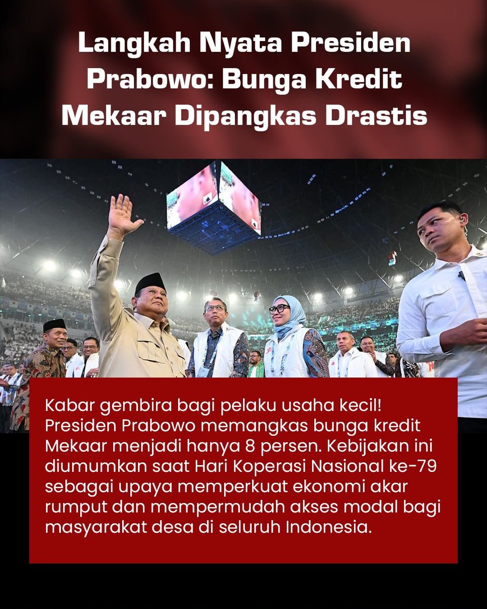 califabare's tweet photo. Salah satu langkah nyata untuk memperkuat ekonomi
#TransformasiKoperasiIndonesia
Kredit Super Mikro 8 Persen https://t.co/a4wsHg0pwN