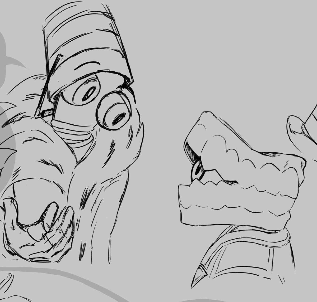 AlphaeusC_'s tweet photo. The next page for the comic "Comfort" with Caine and Kinger is aaaalmost done. The sketch is up for free on my patreon if anyone wants to see it early [link in bio] :) https://t.co/zK3dSSXoK4