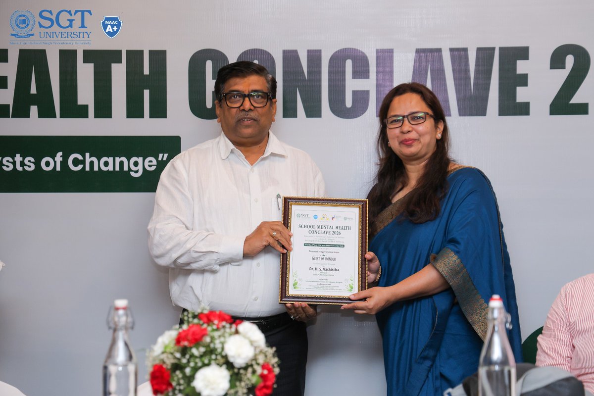 DPSsec30Noida's tweet photo. Proud moment for DPS, Noida!
Dr. H. S. Vashistha was conferred the Principals’ Leadership Award at the School Mental Health Conclave 2026. He was invited as a panelist, in recognition of his leadership in promoting student's mental health, well-being &amp; inclusive education. https://t.co/sVmuMbrdTE