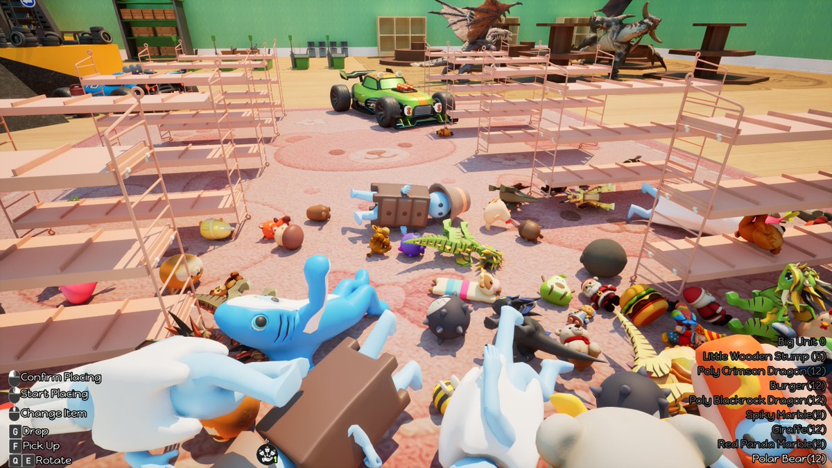 ThanatosIndie's tweet photo. I am making a cozy tidy up game where you have a messy toy store with over 2900+ toys. I don't want to make it stressful, so there is no specific rules, you can just place anything anywhere you like. There is no right or wrong. Is that a good idea? https://t.co/wUtUIyS6T9