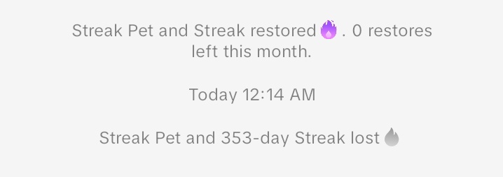 imyerimv's tweet photo. byebye 353 streak by 😥😞 @lcvejen0__0 https://t.co/hXr7nhUEPj