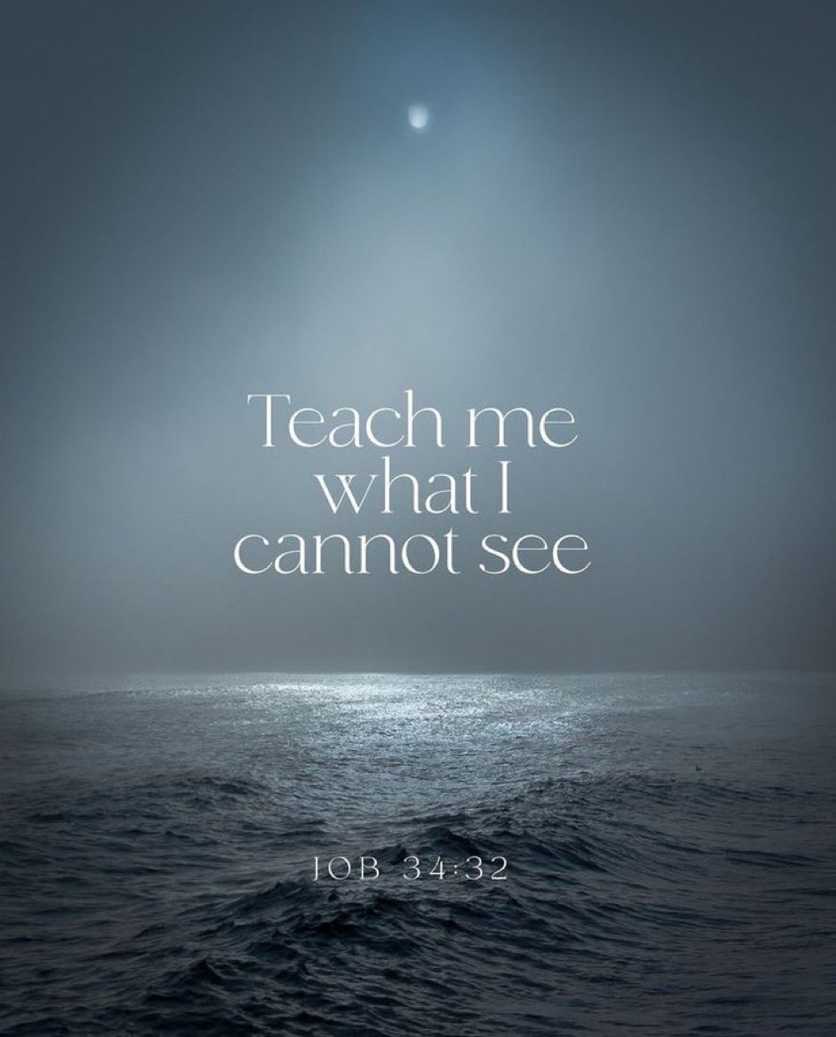 SavedByGrage's tweet photo. Lord, teach me what I cannot see. Give me wisdom when I am confused, strength when I am weak, and faith to trust you even when I don’t understand your plan. May my heart always seek your truth and your will. Amen. Teach me what I cannot see. Job 34:32 https://t.co/nxaB4yGFsQ