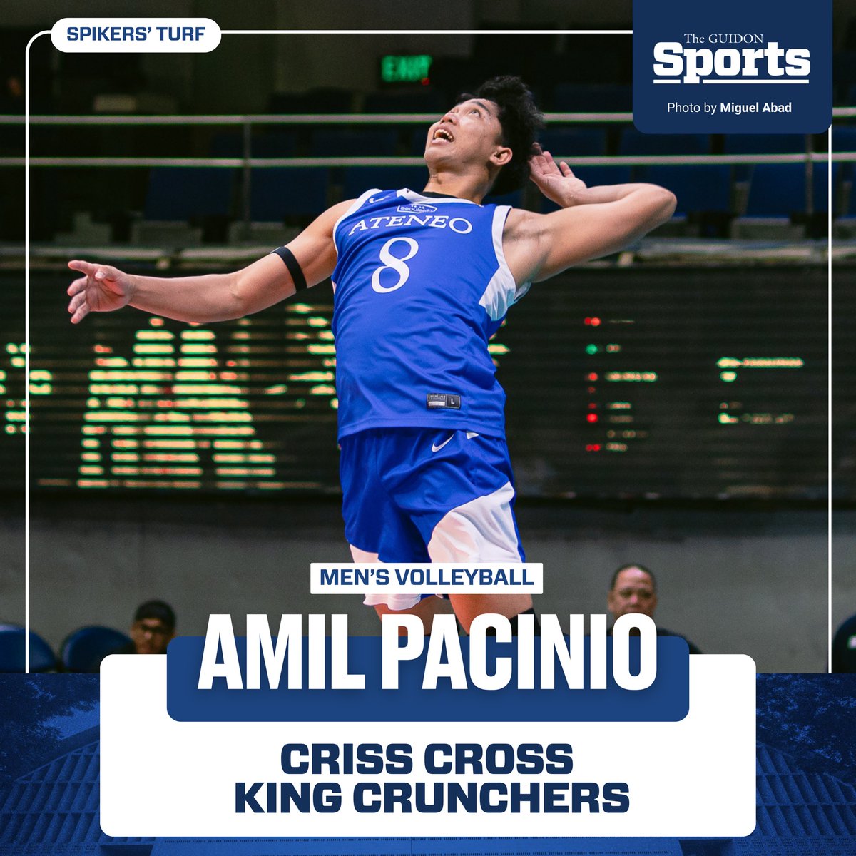 TheGUIDONSports's tweet photo. NEWEST KING 

Former Ateneo Men’s Volleyball Team standout Amil Pacinio finds a new nest after signing with the Criss Cross King Crunchers to begin his professional career. https://t.co/l9FFBCXakt