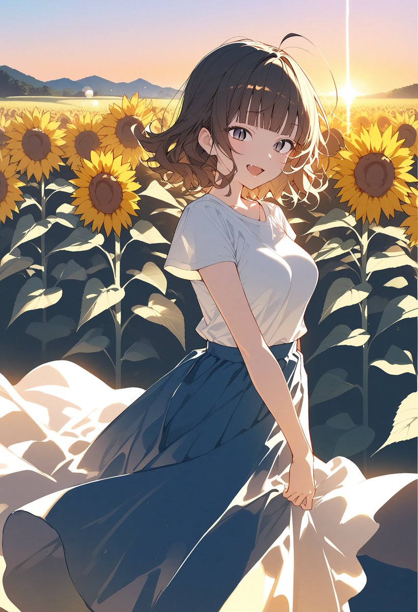 Lunatic_Lilly's tweet photo. 『夏色笑顔』

​#イラスト #向日葵 #夕日 #女の子
 #AIイラスト
​#illustration #sunflower #summer #animegirl #AIart️️️️️️️️️️️️️️️️️️️️️️️️️️️️️️️️️️️️️️️️���️️️️️️️️️️
 #DaysAI https://t.co/k8uu7SNfZu