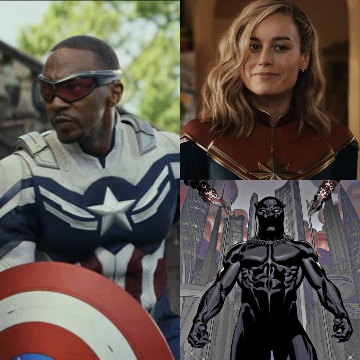 MCUFilmNews's tweet photo. Marvel Studios reportedly plans to make Captain America, Captain Marvel, and T'Challa the Avengers' leading heroes in the MCU's next saga.

(via: @JamesMackwl) https://t.co/jV2DRGG6WW