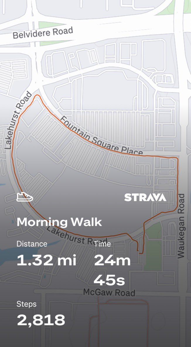 DonWeast's tweet photo. Day 12 of #5KaDay was again #NotInaRow. Took a walk in the morning and another tonight on either side of driving around scoping out where to go tomorrow for Jackβs ROTC NSI graduation and picking his mom up from Midway. https://t.co/O2x2rhpigr