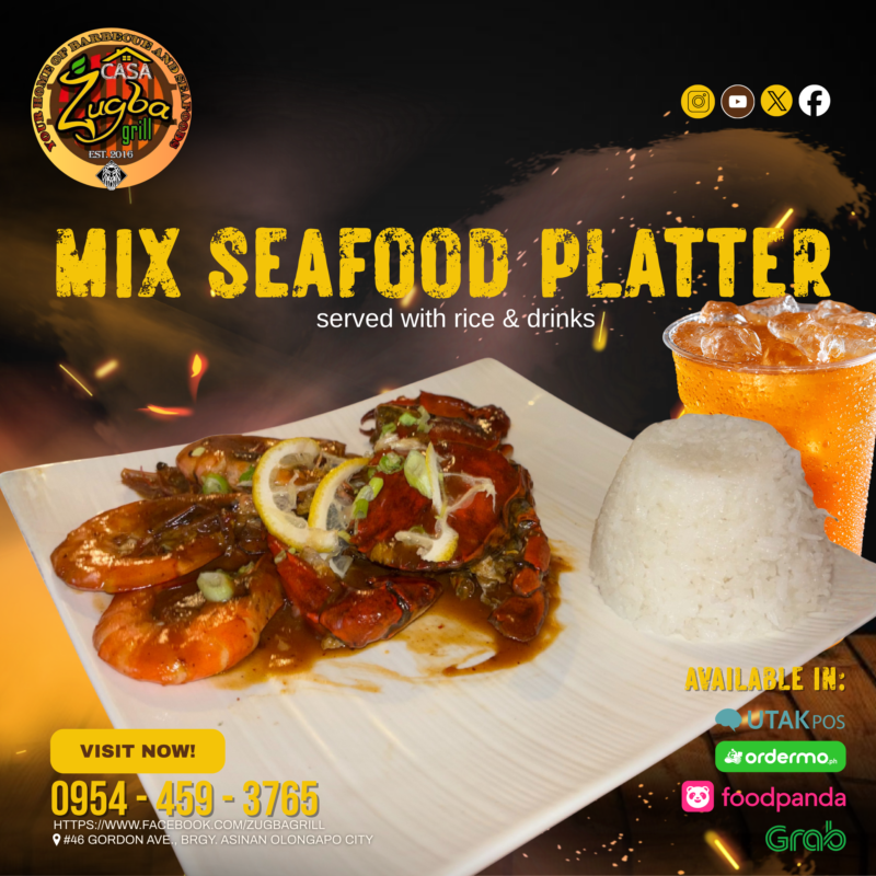 ZugbaGrill's tweet photo. Sulit na seafood meal? Meron kami niyan! 🐟✨
Our Mix Seafood Platter—busog, masarap, at may kasamang rice &amp; drinks pa.
📞 Order now or visit Zugba Grill today!

#ZugbaGrill #SulitMeals #SeafoodPlatter https://t.co/aauvk4J64r