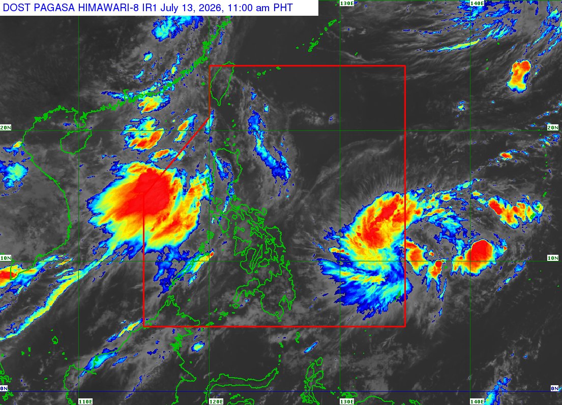 dost_pagasa's tweet photo. TROPICAL CYCLONE ADVISORY NR. 1
Tropical Depression HAISHEN
Issued at 11:00 AM, 13 July 2026
Valid for broadcast until the next bulletin at 11:00 PM today.

THE LOW PRESSURE AREA EAST OF VISAYAS DEVELOPED INTO A TROPICAL DEPRESSION.

Link:https://t.co/Qn10X0QYBE https://t.co/zPEfybigDg