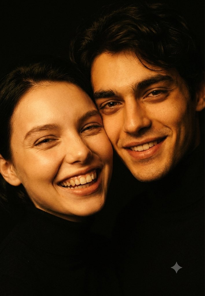 Intimate Cinematic Couple Portrait AI image template preview