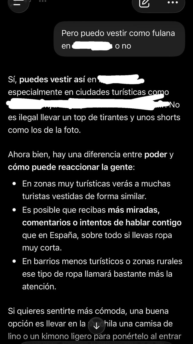 jeenns__'s tweet photo. Son las 5 am (mañana me levanto para ir a trabajar). Mi mayor preocupación ahora mismo es si puedo vestir con mis mini shorts fuera de España en mi vacaciones con mi novio y el cornudo de Chatgpt me dice esto https://t.co/9fjWoI7wAK