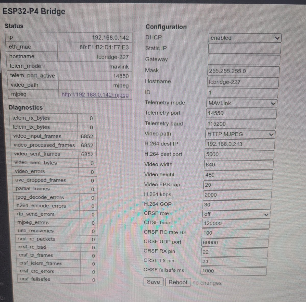 OriflammeTech's tweet photo. Was on ice for months, i'm no low level embedded dev, but Fable cracked it. ESP32P4-ETH getting UVC FPV video to MJPEG or H264 with hwenc straight to Ethernet, with UDP relaying of RC and telemetry to UARTs. GCS module, airside fiber module, many interesting applications! https://t.co/JRVD87duME