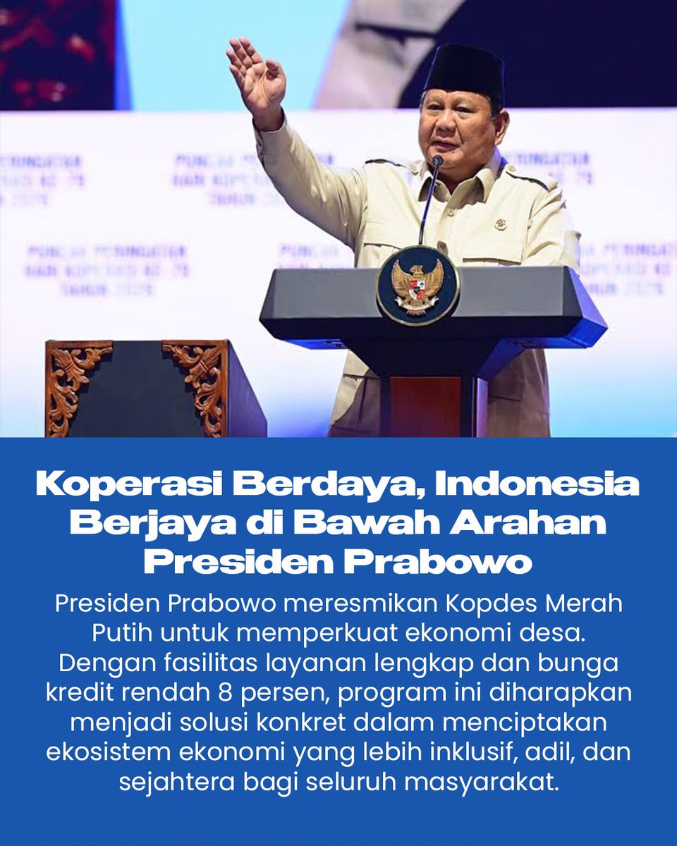 JRistanti64's tweet photo. Koperasi yang berkembang akan memberi dampak positif bagi banyak orang. Hadirnya Kredit Super Mikro 8 Persen diharapkan mampu memperluas akses pembiayaan yang lebih terjangkau. #TransformasiKoperasiIndonesia https://t.co/icUO4gJssV