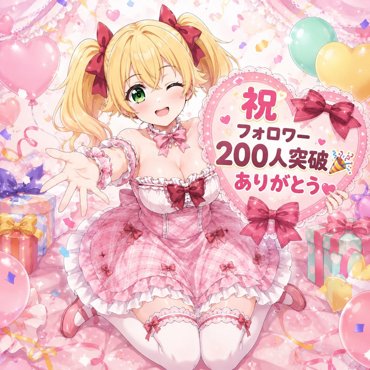 qm7ouEvgma98374's tweet photo. 『祝フォロワー200人突破🎉ありがとうございます🩷』

好きな物を作ってるとは言え、フォロー、いいね、リポストは創作の励みになっています😊
#AIillustration #ffith_works https://t.co/IPCrVQpTpk