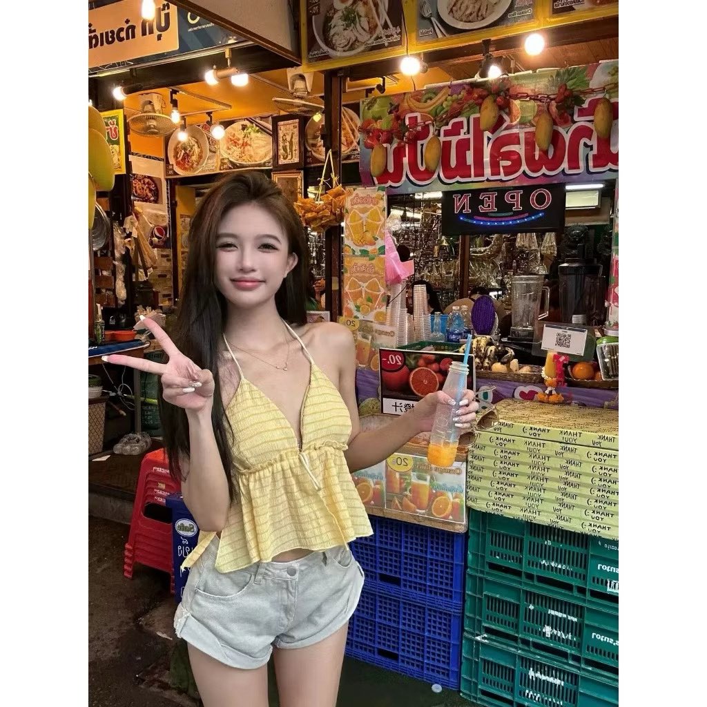 mildmintz022's tweet photo. 📌บราสายเดี่ยวคล้องคอ ดีเทลปลายระบาย มีฟองน้ำในตัว สีเหลือง
ขนาด: อก:30-38“
ราคา : 80฿ ร่วมส่ง📦📮 #เสื้อผ้าแฟชั่น #เสื้อผ้ามือสองราคา #เสื้อน่ารัก #เสื้อครอป https://t.co/PRAukJIhf1