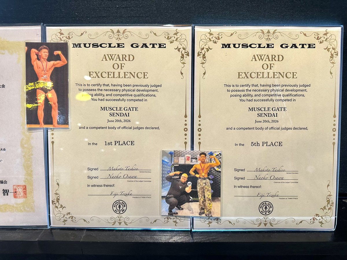 AcfSur's tweet photo. #muscle_gate #NESTA #筋トレ
【和田感動エピソード💪🏾】
🥇１位🥇

先日行われたマッスルゲートの大会でお客様が１位🥇になりました‼️

クラシック　フィジーク
168cm以下級　第1位🥇

メンズフィジーク
168cm以下級　第５位

Ｔ様、おめでとう御座います👏🤴

※賞状は店舗に飾ってあります👍 https://t.co/ZtLaPLbC6v