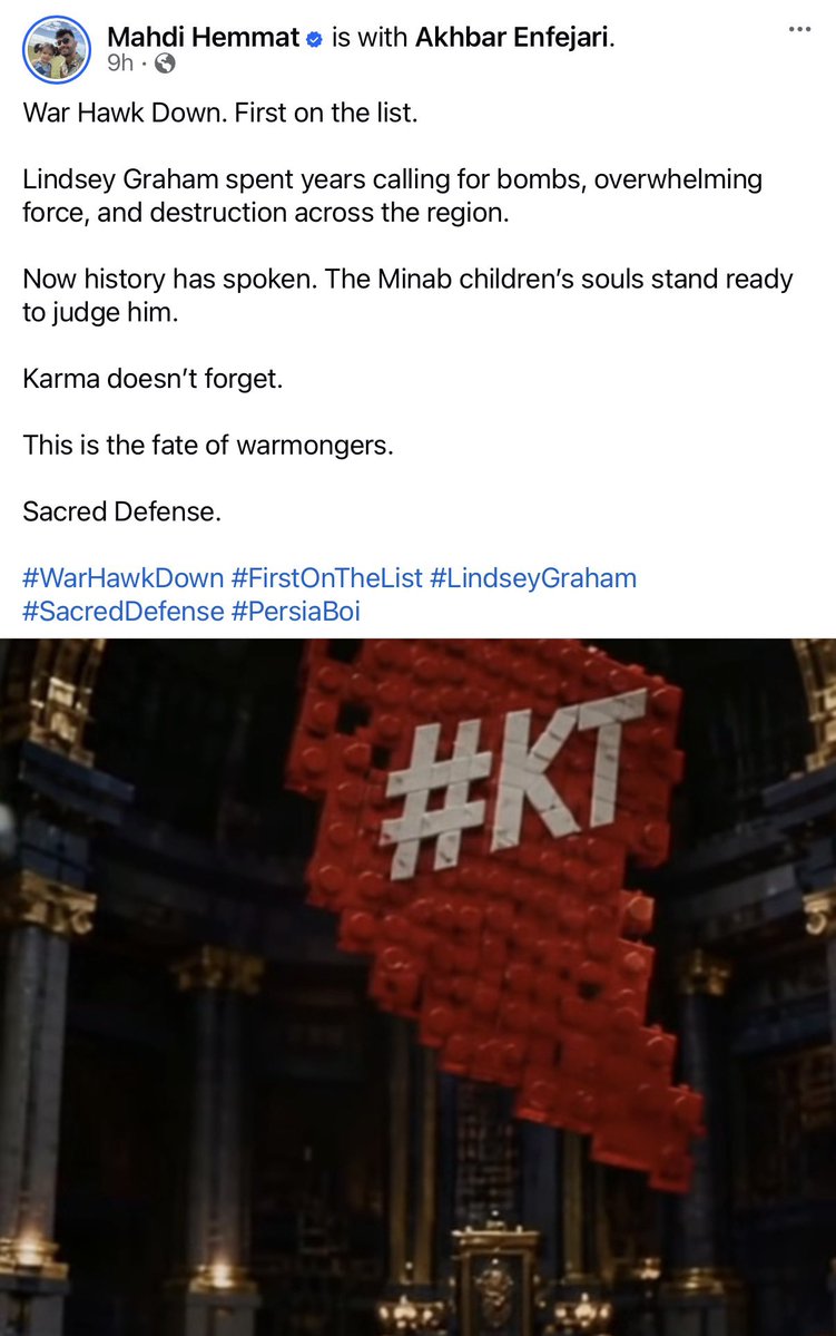 JamesHartline's tweet photo. @libsoftiktok @StateDept This is his Instagram and Facebook accounts. His name is Mahdi Hemmat, an Iranian content creator. He posts his death threats against U.S. political leaders on his social media accounts. @DataRepublican @labtechleigh @MikeBenzCyber @mirandadevine https://t.co/SLXbl4YfhI