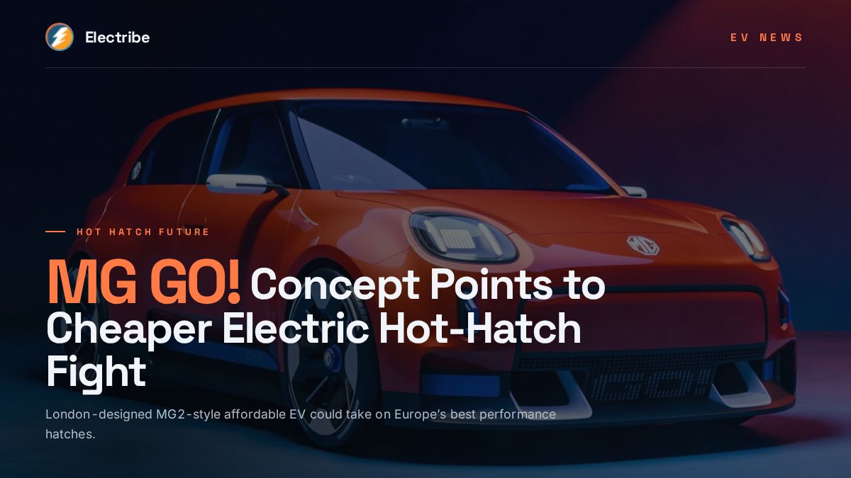electribe_io's tweet photo. MG GO! concept previews a fun, affordable electric hot hatch for Europe arriving summer 2027. Positioned against Renault 5, Alpine A290, Peugeot e-208 GTi and VW ID. Polo GTI – finally some character at a lower price point. https://t.co/rAVi1iYEYN