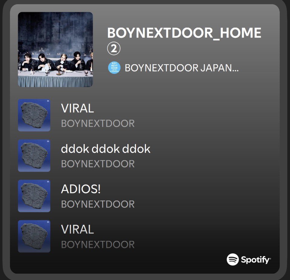 BOYNEXTDOOR_FAN's tweet photo. ［Spotify］#BND_Spotifylist 07.13

#ONEDOOR 🩵

#BOYNEXTDOOR プレイリストです。
こちらは2時間ほどの長さです。
無料会員の方もぜひご活用ください。
毎日Spotify再生を意識しましょう。

🎧HOME_VIRAL①
🔗 https://t.co/0xuQrmrCvI

🎧 HOME_VIRAL②
🔗 https://t.co/vWloQRRlQp

🎧ADIOS!①
🔗 https://t.co/s5Ay2oI2cv

🎧 ADIOS!②
🔗 https://t.co/WodJXyheU8

#BND #ボネクド #ボイネク
#Onedoor_Stream