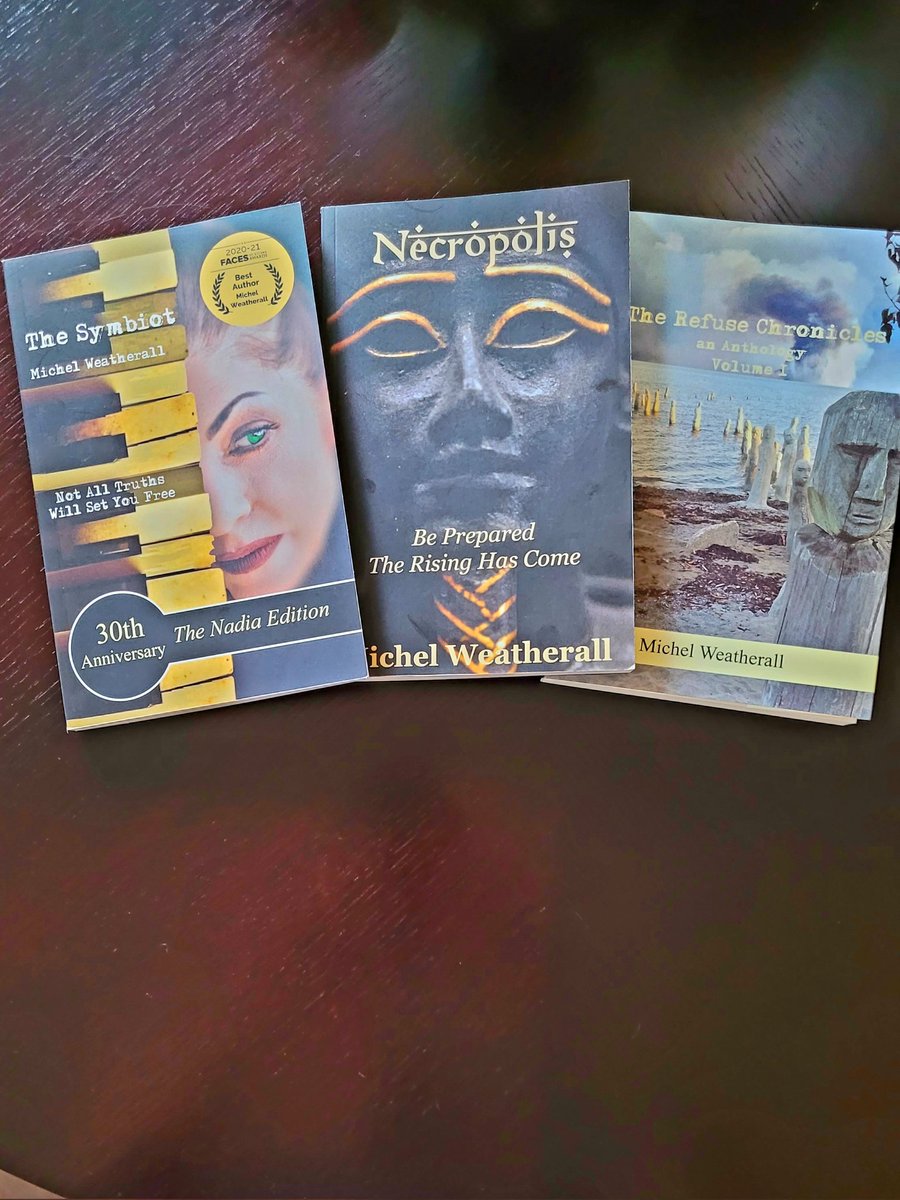 jameswlackie's tweet photo. New Review!
Finished The Symbiot Trilogy by Michel Weatherall, published by Broken Keys Publishing. 
⭐️⭐️⭐️⭐️⭐️
LOVED these books. Weatherall weaves Lovecraftian chills in an intricate plot that straddles horror and sci-fi in techno-occult vibes.
#lovecraftian #horror #review https://t.co/FYqwL1NNGQ