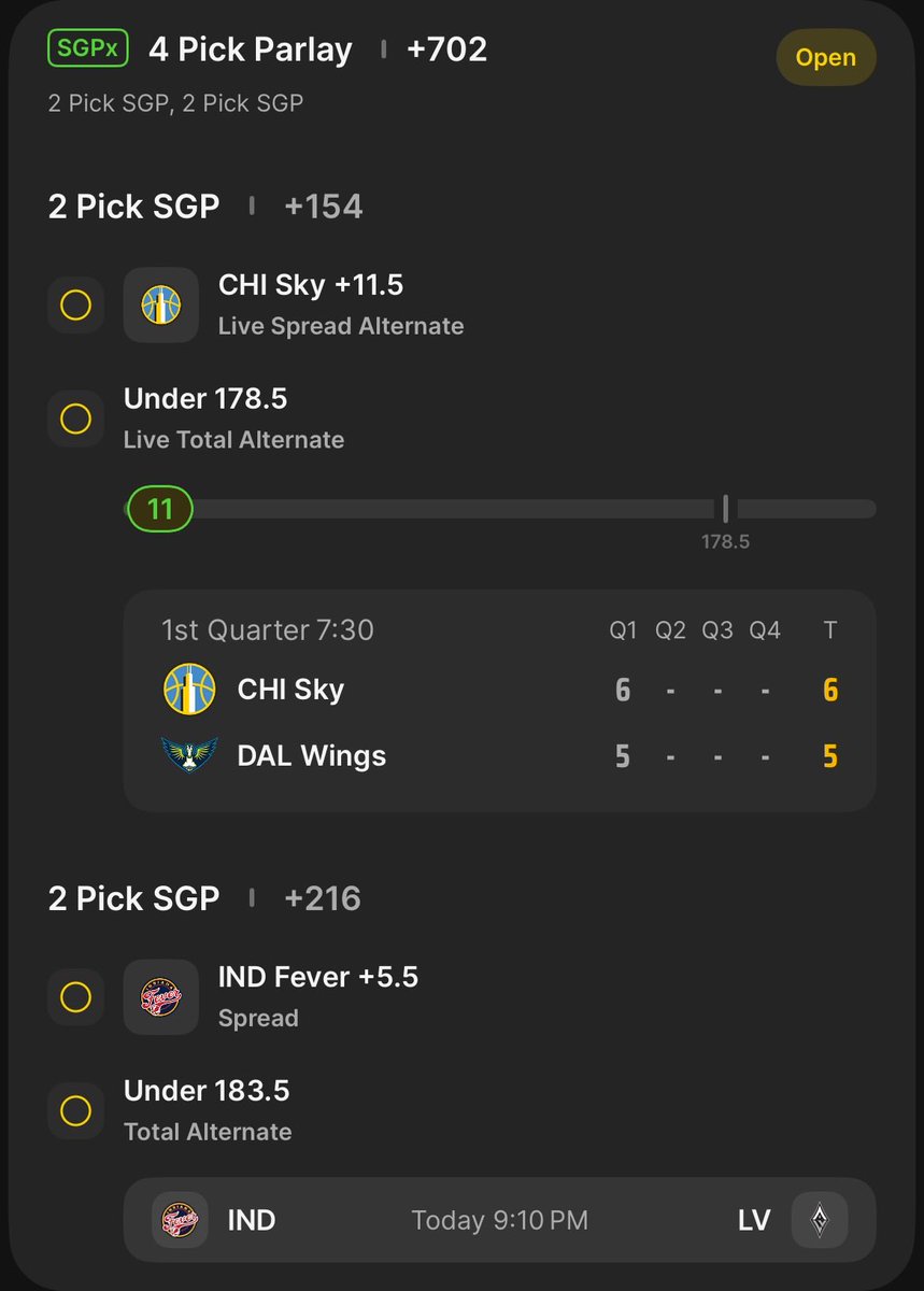 Bet_On_Me_Pod's tweet photo. #Parlay #WNBA https://t.co/6RkL3g1Of0