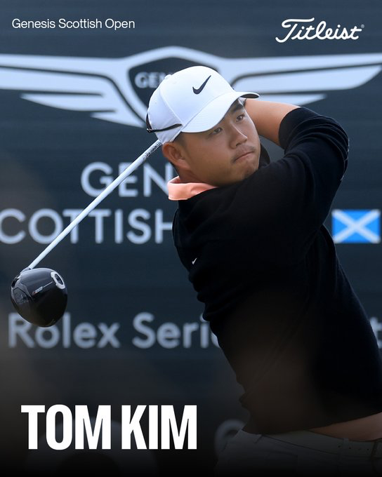 TitleistCA's tweet photo. Sunday best. @Joohyungkim0621 posts a bogey-free 64 to win the @ScottishOpen!

In absolute control of his Pro V1x, Tom gained a field-best +12.22 strokes from tee to green, while trusting his NEW GTS3 driver and fairways, T-Series irons, @VokeyWedges and @ScottyCameron gamer to win by two.

#TeamTitleist