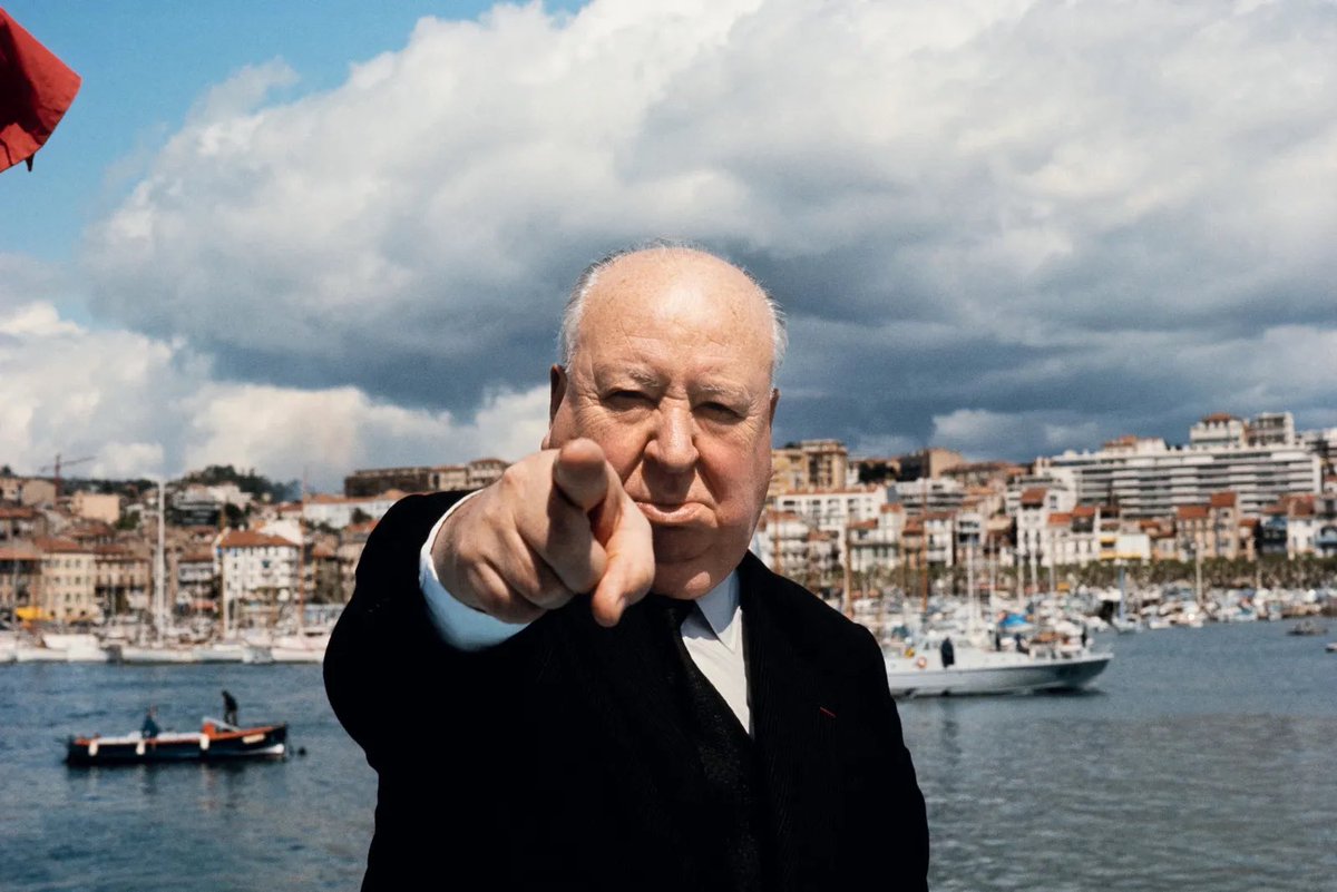 VintageReview's tweet photo. Alfred Hitchcock in Cannes before the International Film Festival., 1972 https://t.co/t84dsaHr52