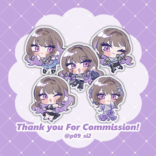 shisumixx's tweet photo. つなぐの卵商品にて、ぽくれ様( @p09_si2 )にミニキャラを描いて頂きました💜

歴代衣装勢揃い❕ちまっこくてかわちいの🥹💜

ぽくれ様のつなぐはこちら☞ https://t.co/RpPjBQLx3t
#つなぐ #PR https://t.co/ZiLFZLG69O