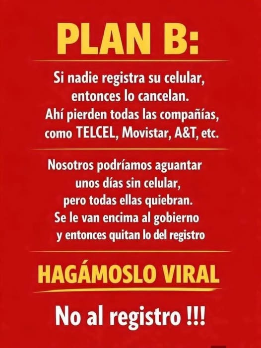 GARCIPAVON's tweet photo. #NoAlRegistroDelCelular https://t.co/afoM8Rwg0L
