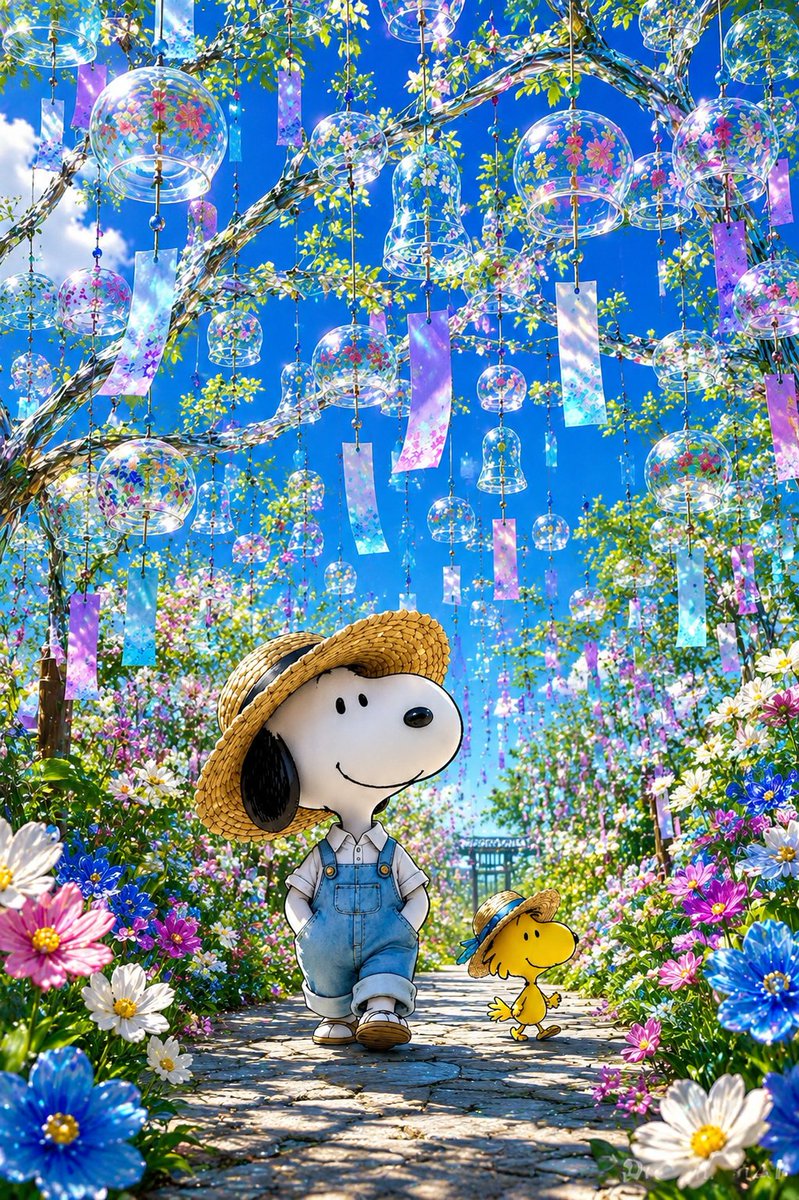 snoopyb047's tweet photo. 風鈴の音に包まれて、夏はゆっくりと歩いてくる。🎐🌸✨ https://t.co/etGT3WUNVC